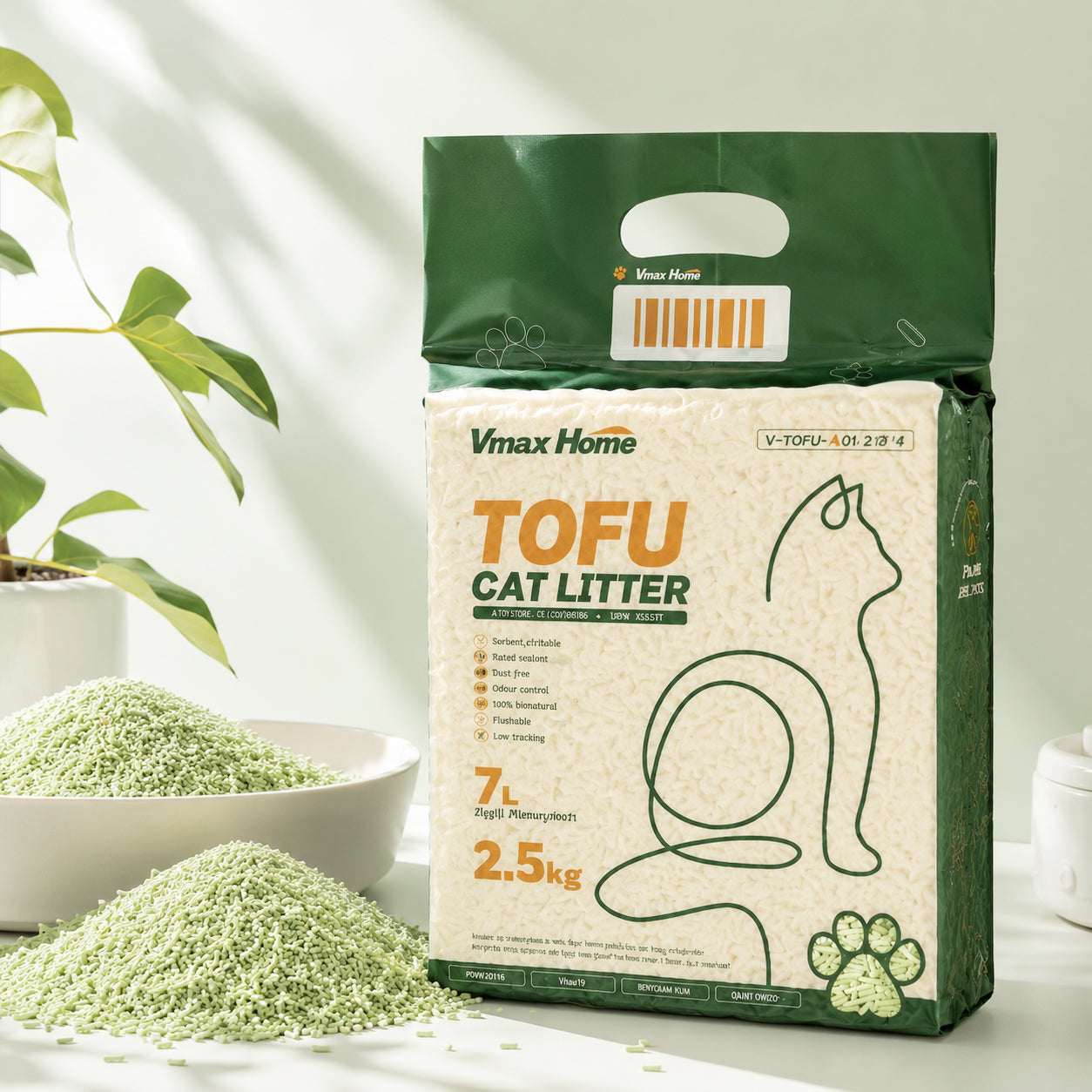 Vmax Home Tofu Cat Litter 4 Pack | Natural Clumping & Odor Control